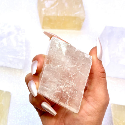 Clear Iceland Spar Optical Calcite Raw Crystal Slab #3 295g