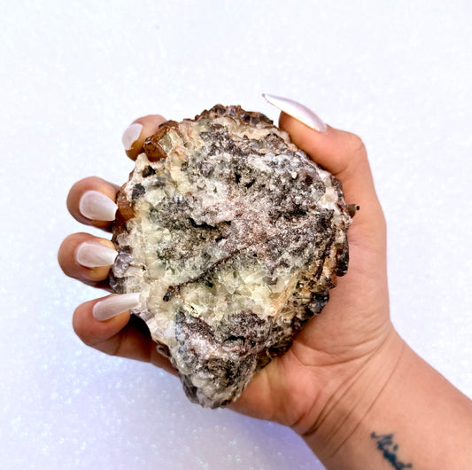 Rare Red, White, Brown and Lemon Calcite Dogtooth Cluster From Mexico 467g #2