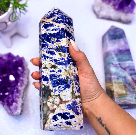 Sodalite 1.2kg Point Tower Crystal Generator ‘Sally’
