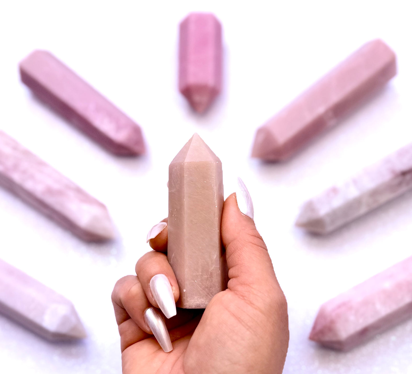 Pink Peruvian Opal Point Generator Tower 97g #8