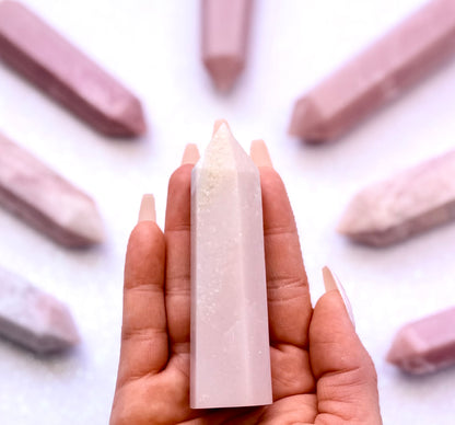 Pink Peruvian Opal Point Generator Tower 97g #10