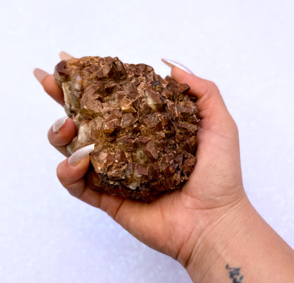 Rare Red, White, Brown and Lemon Calcite Dogtooth Cluster From Mexico 467g #2