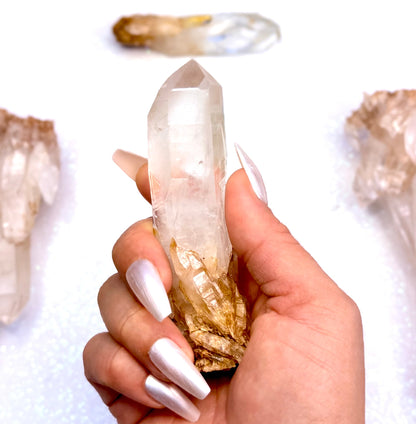 Himalayan Cathedral Clear Golden Quartz Cluster “Harper” 93g