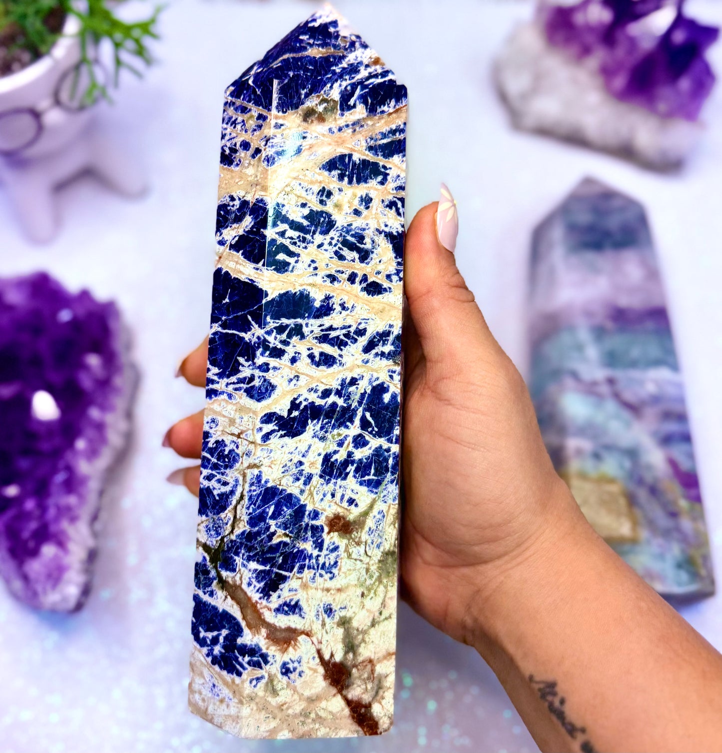 Sodalite 1.2kg Point Tower Crystal Generator ‘Sally’