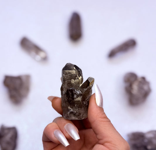 Smoky Quartz Raw Point Generator Tower 54g #1