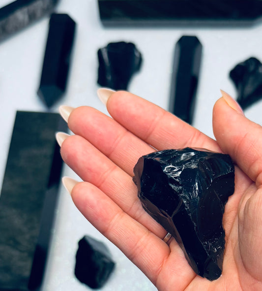 Black Obsidian Natural Raw Chunk #5