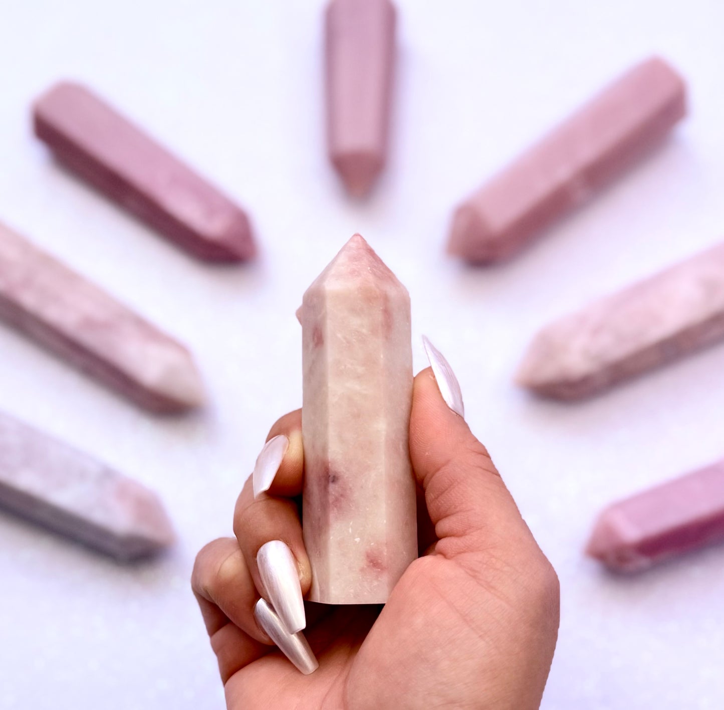 Pink Peruvian Opal Point Generator Tower 102g #11