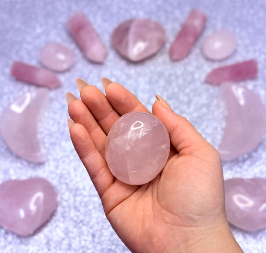 Rose Quartz Palm Stone #5