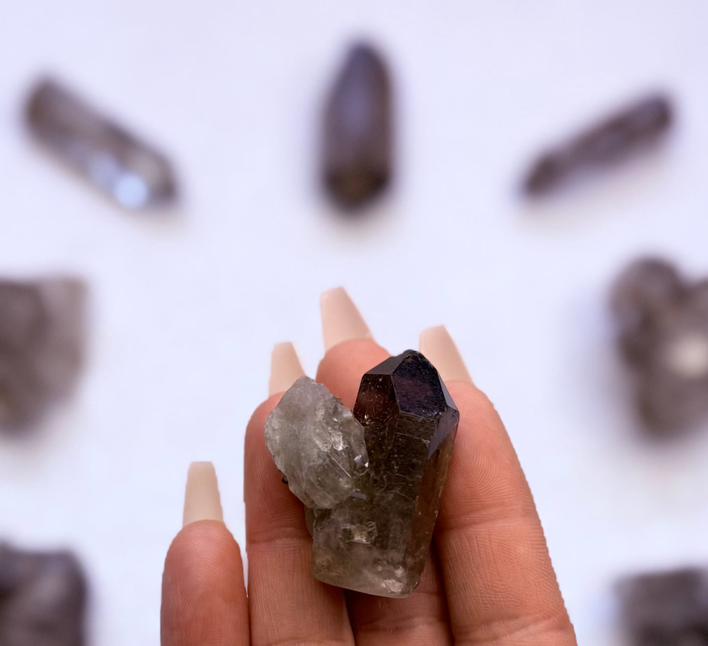Smoky Quartz Raw Point Generator Standing Tower 22g #3