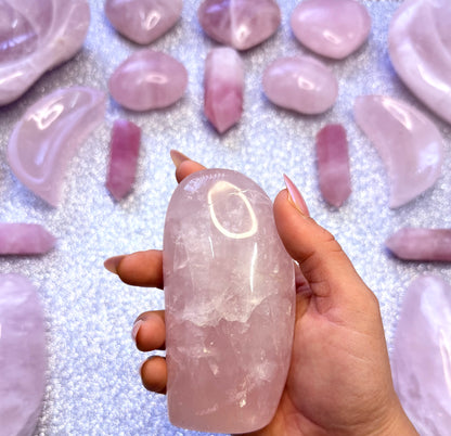 Rose Quartz Large Freeform Crystal Tower 407g