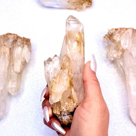 Himalayan Cathedral Clear Golden Quartz Cluster “Harley” 257g