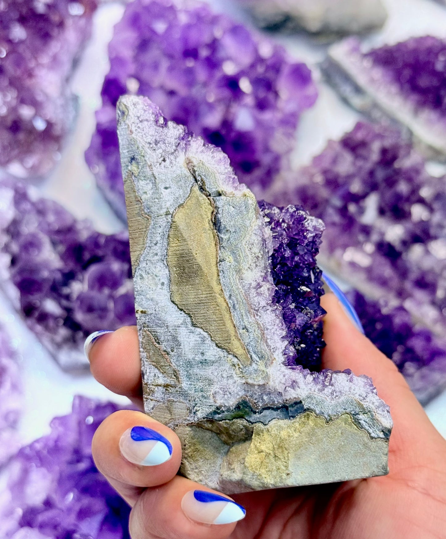 Amethyst Cluster with Pyrite inclusions ‘Amarni’ 259g