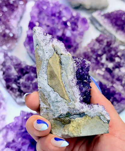 Amethyst Cluster with Pyrite inclusions ‘Amarni’ 259g