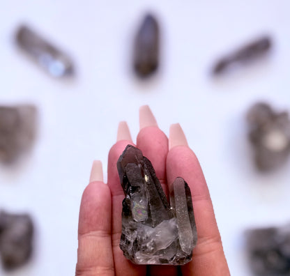Smoky Quartz Raw Point Generator Standing Tower 35g #4