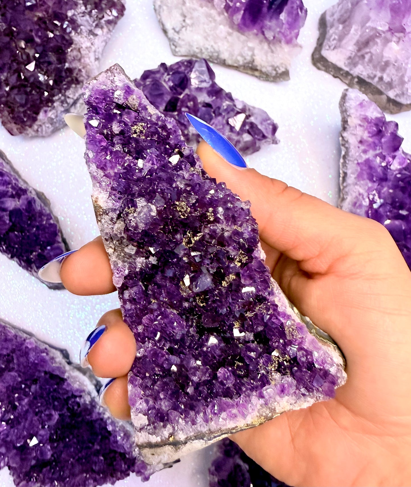 Amethyst Cluster with Pyrite inclusions ‘Amarni’ 259g