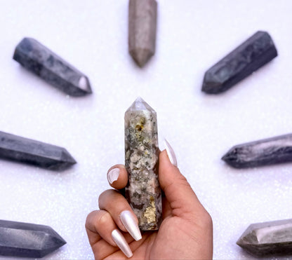 Flower Agate Point Generator Tower 80g #7