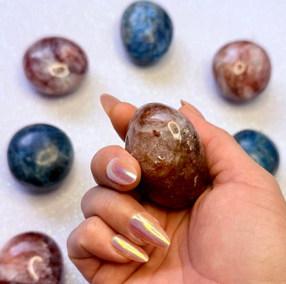 Fire Hematoid Quartz Palm Stone 95g #2