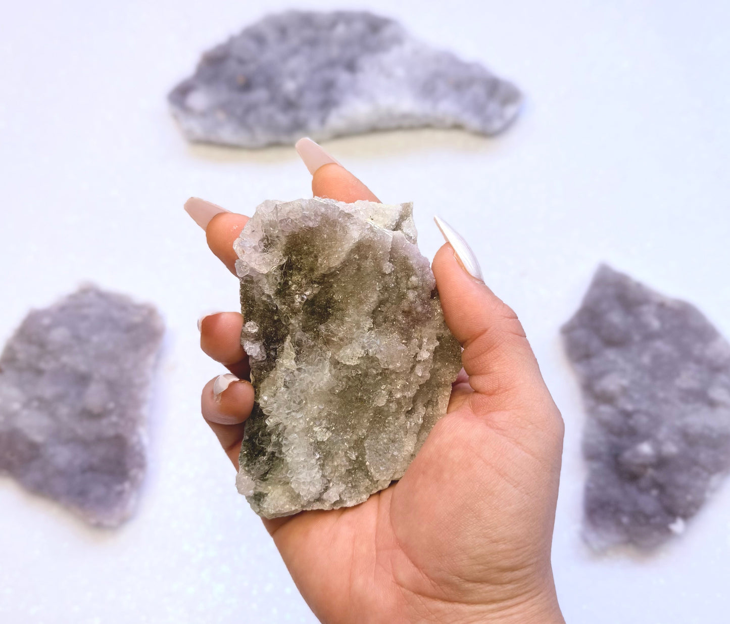 Amethyst Flower with Zeolite Cluster Slice Slab from Madagascar 142g 'Ally'