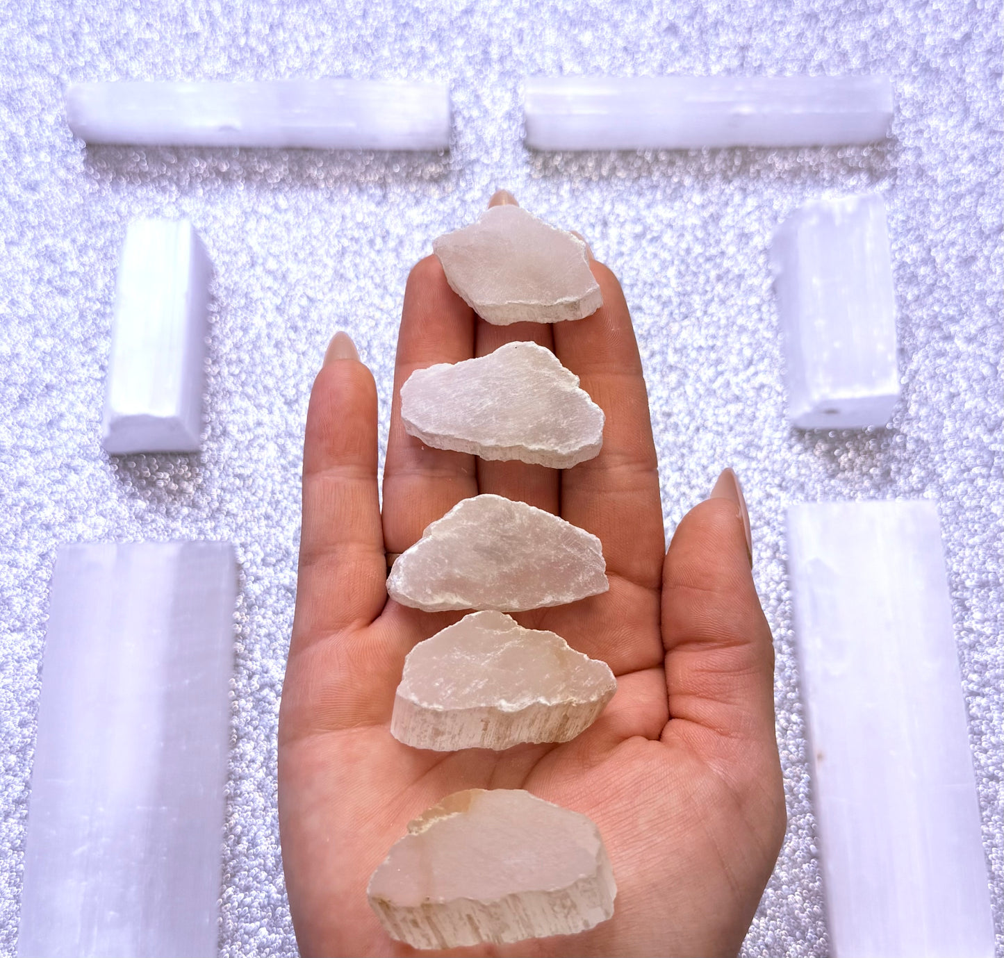 Selenite Raw Cloud Crystal Slices - Small