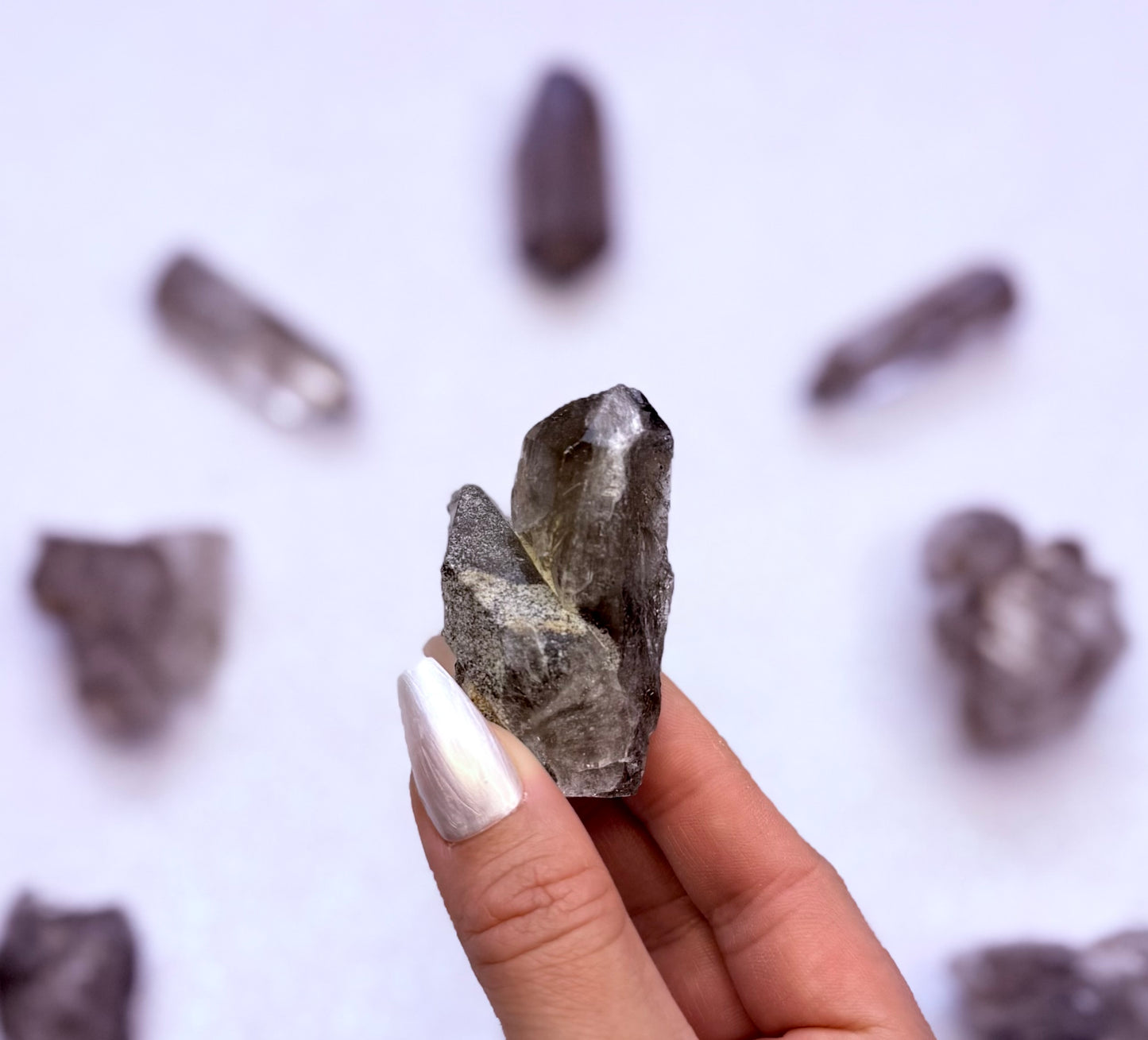 Smoky Quartz Raw Point Generator Tower 54g #1