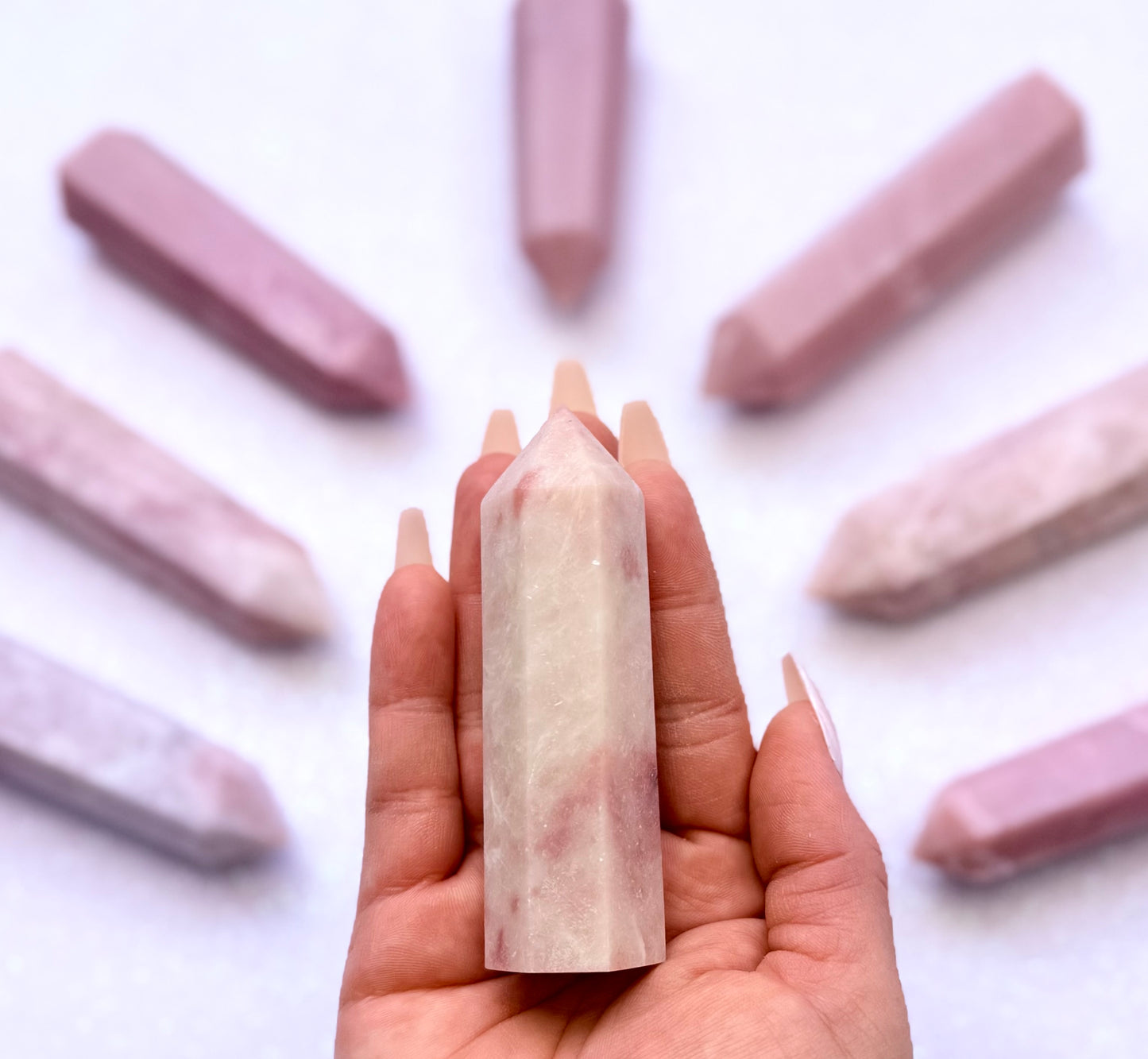 Pink Peruvian Opal Point Generator Tower 102g #11