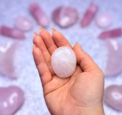 Rose Quartz Palm Stone #1