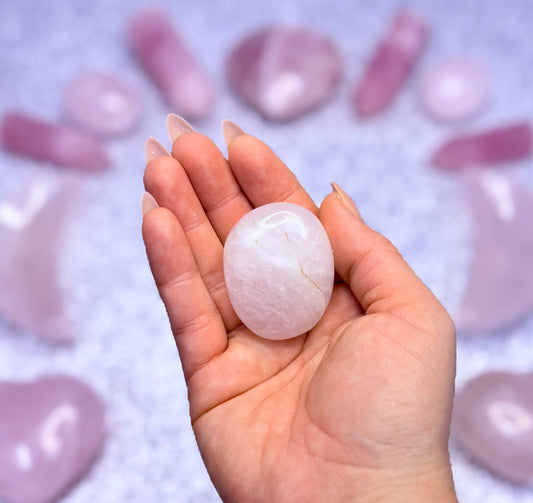 Rose Quartz Palm Stone #1