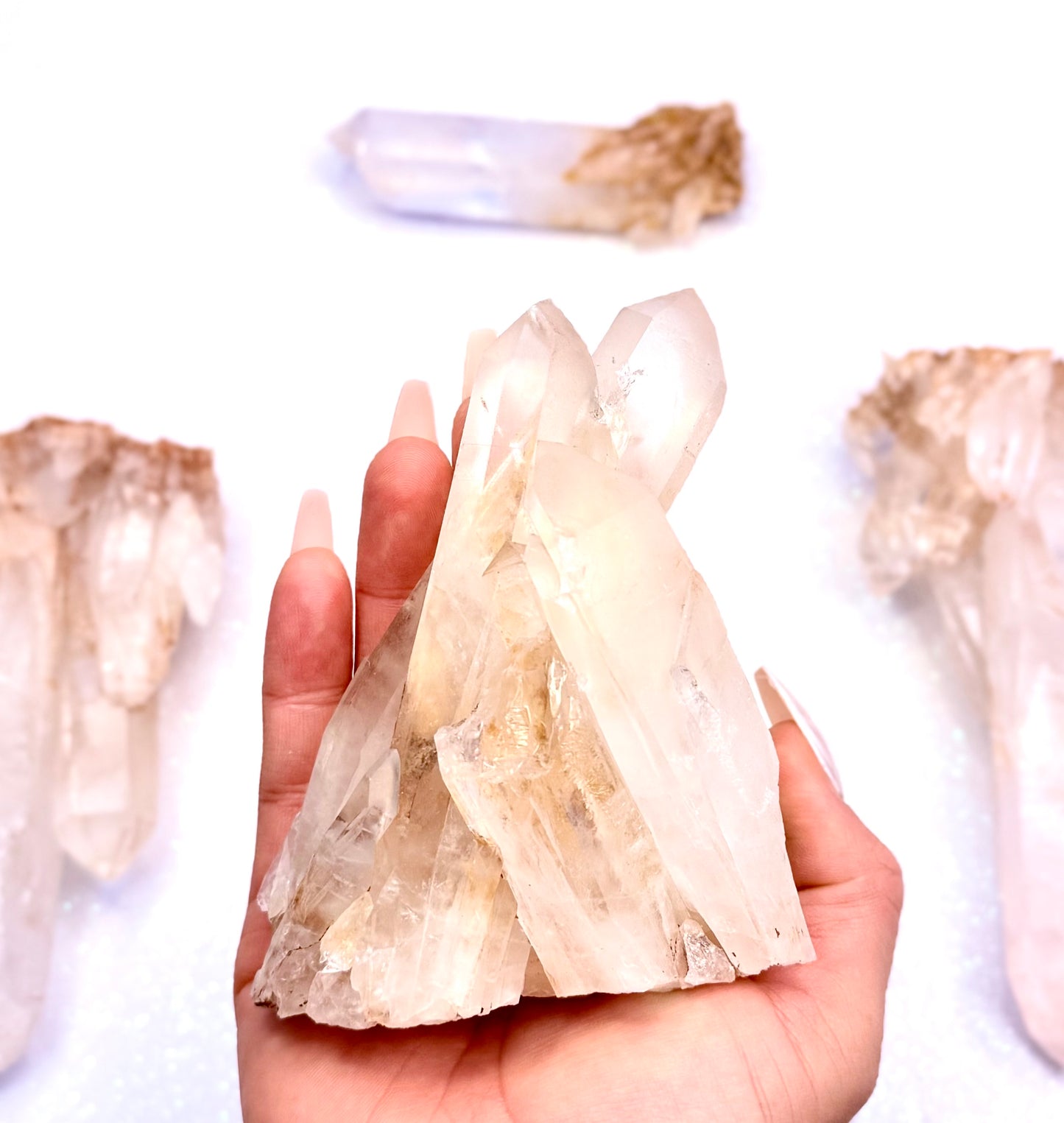 Himalayan Cathedral Clear Golden Quartz Standing Cluster "Hendrix" 400g