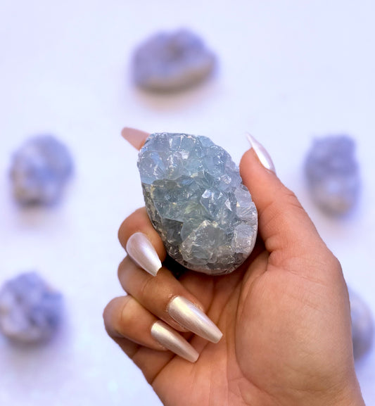 Celestite Cluster Egg 246g #5
