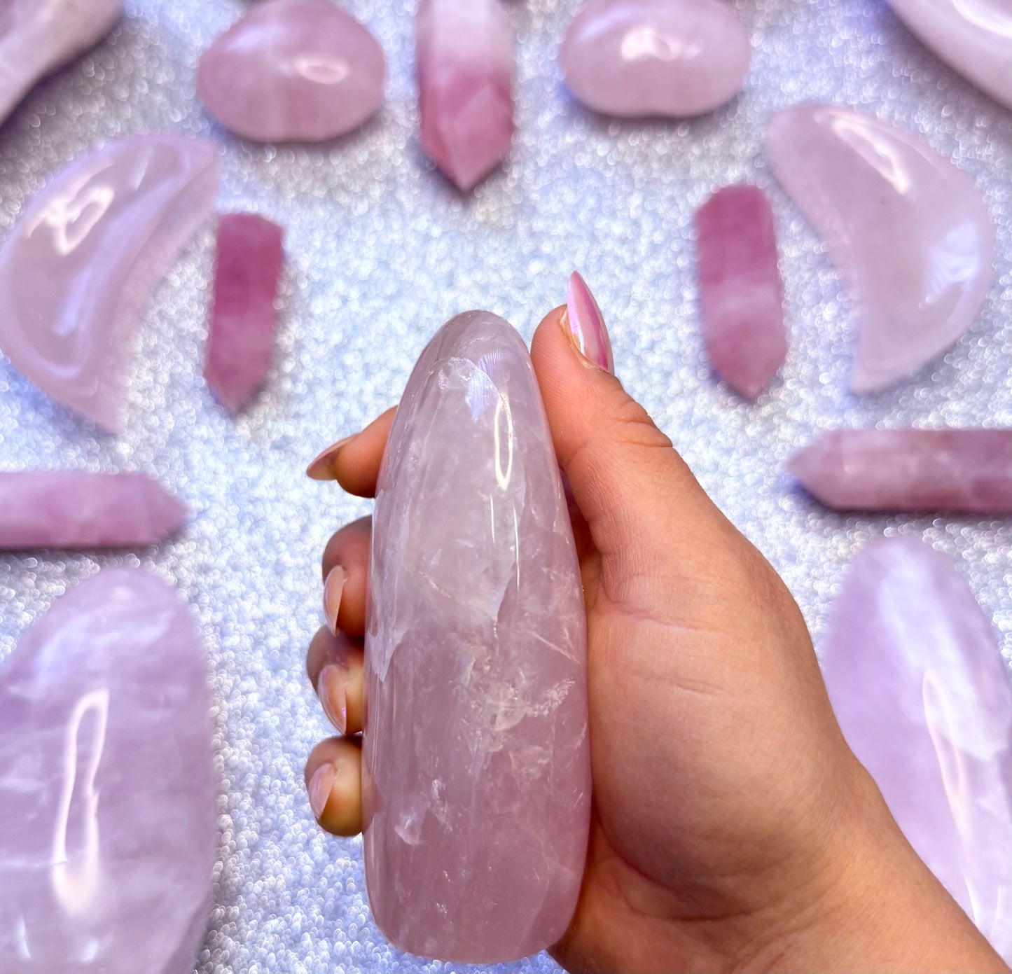 Rose Quartz Large Freeform Crystal Tower 407g