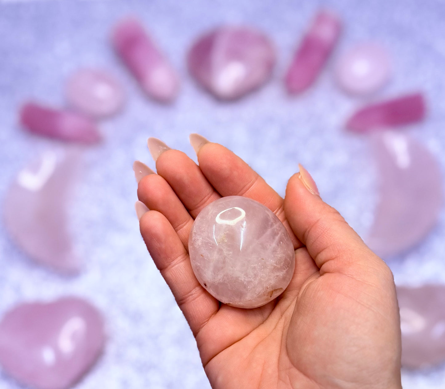 Rose Quartz Palm Stone #9