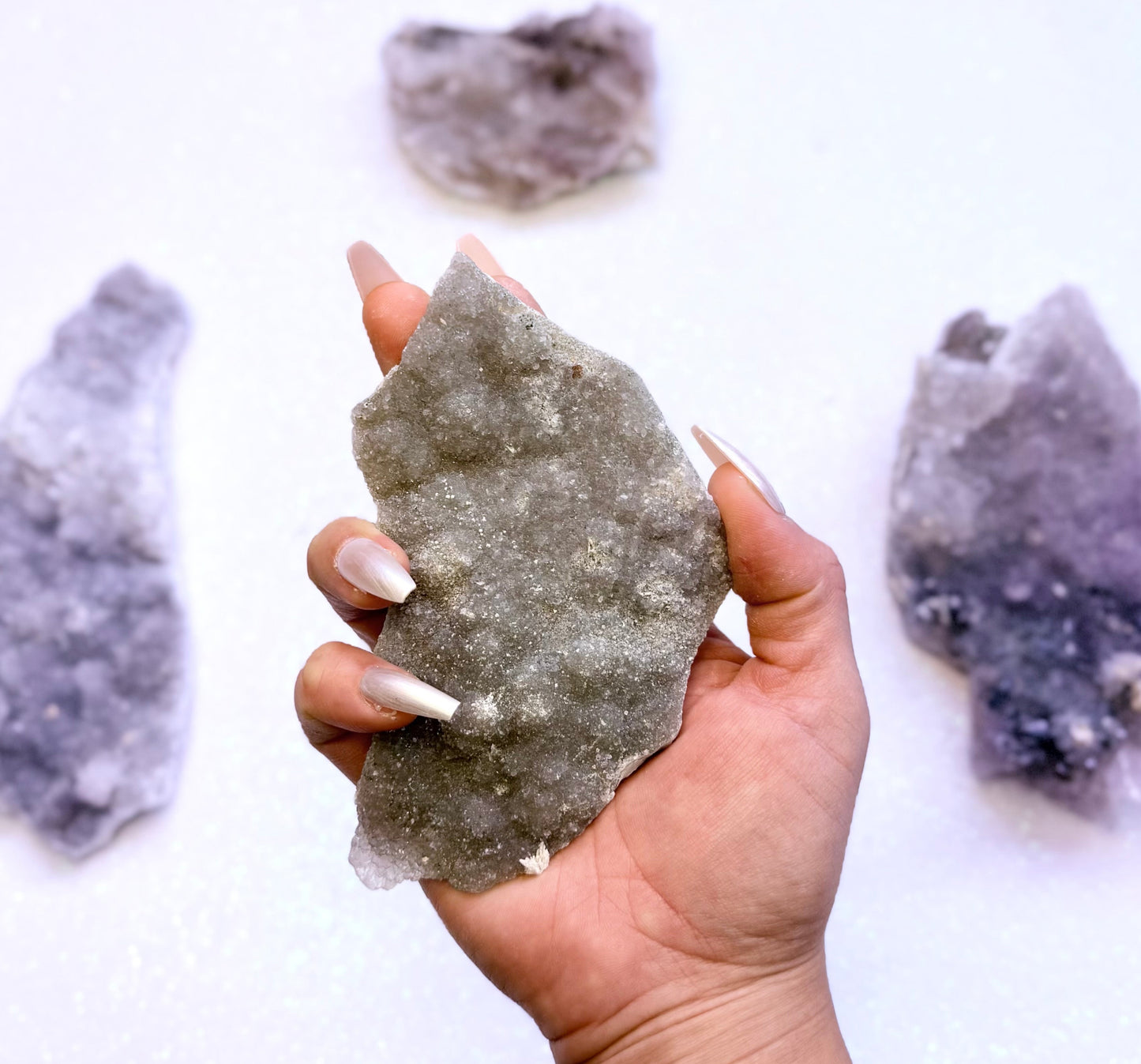 Amethyst Flower with Zeolite Cluster Slice Slab from Madagascar 'Astrid' 121g