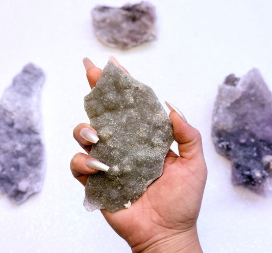Amethyst Flower with Zeolite Cluster Slice Slab from Madagascar 'Astrid' 121g