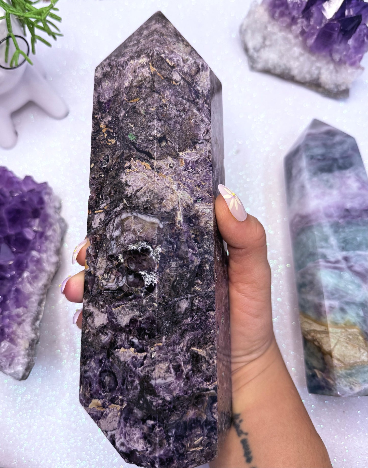 Charoite Point Tower Crystal Generator ‘Charlotte’ 2.06kg