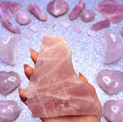 Rose Quartz Polished Slab Slice Crystal - 243g