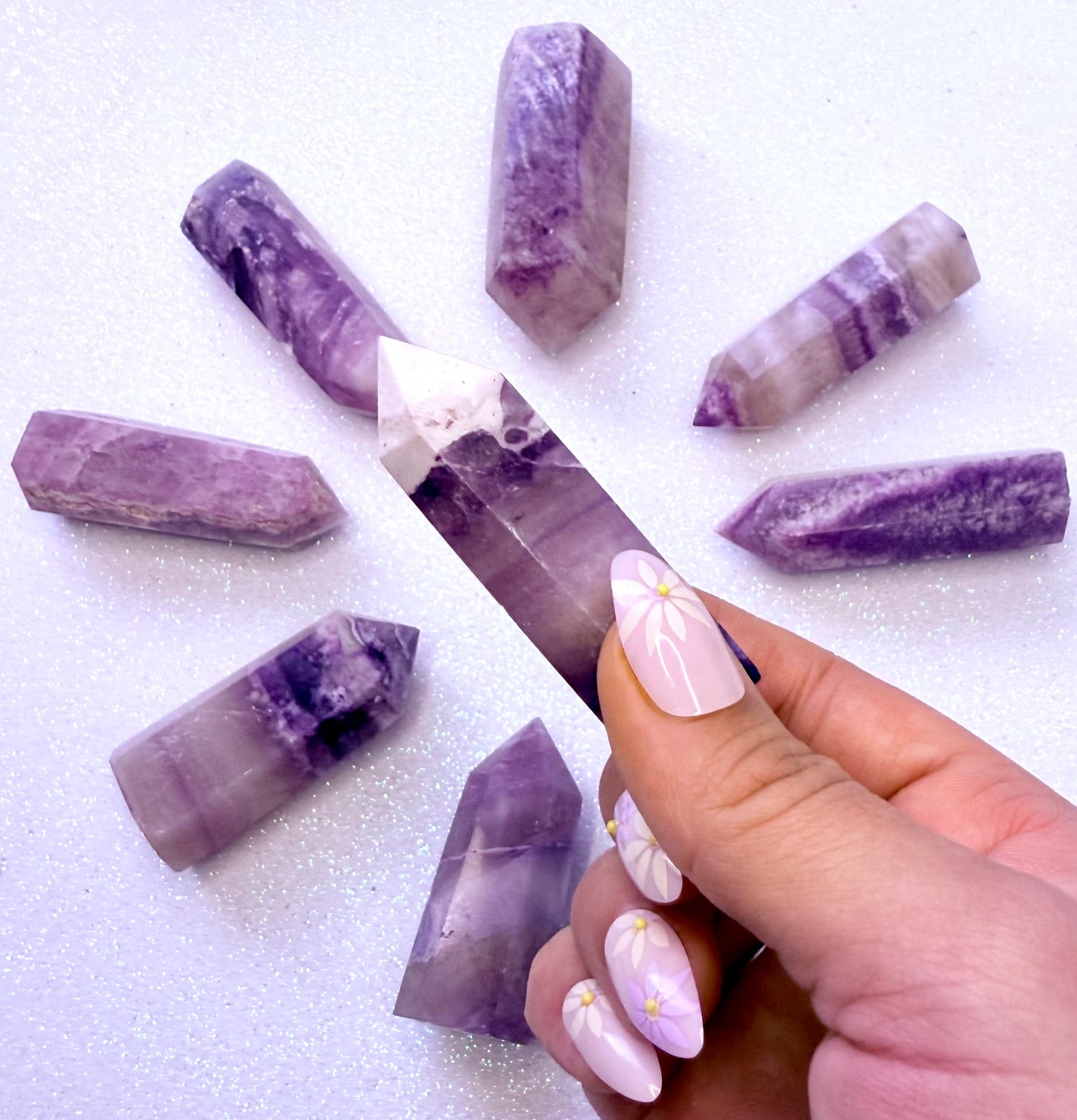Rare Purple Silk Fluorite Point Tower 46g