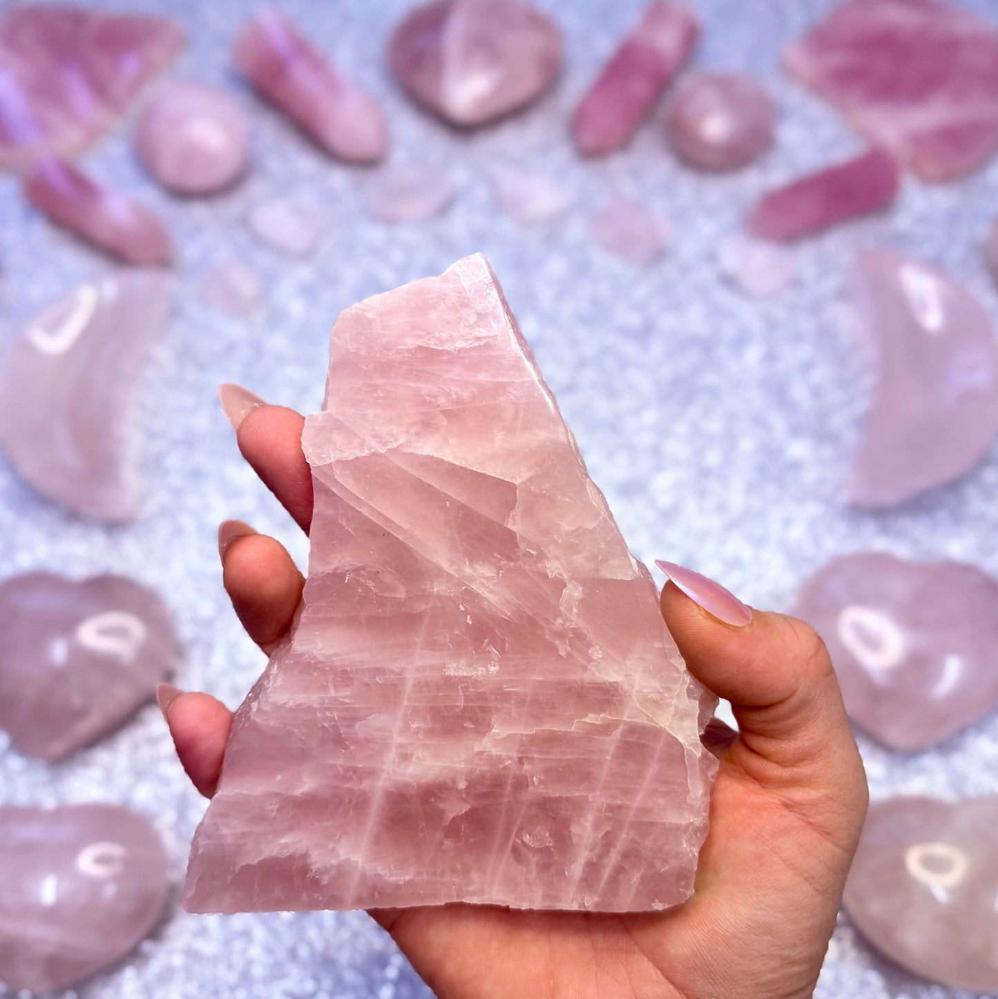 Rose Quartz Polished Slab Slice Crystal - 243g