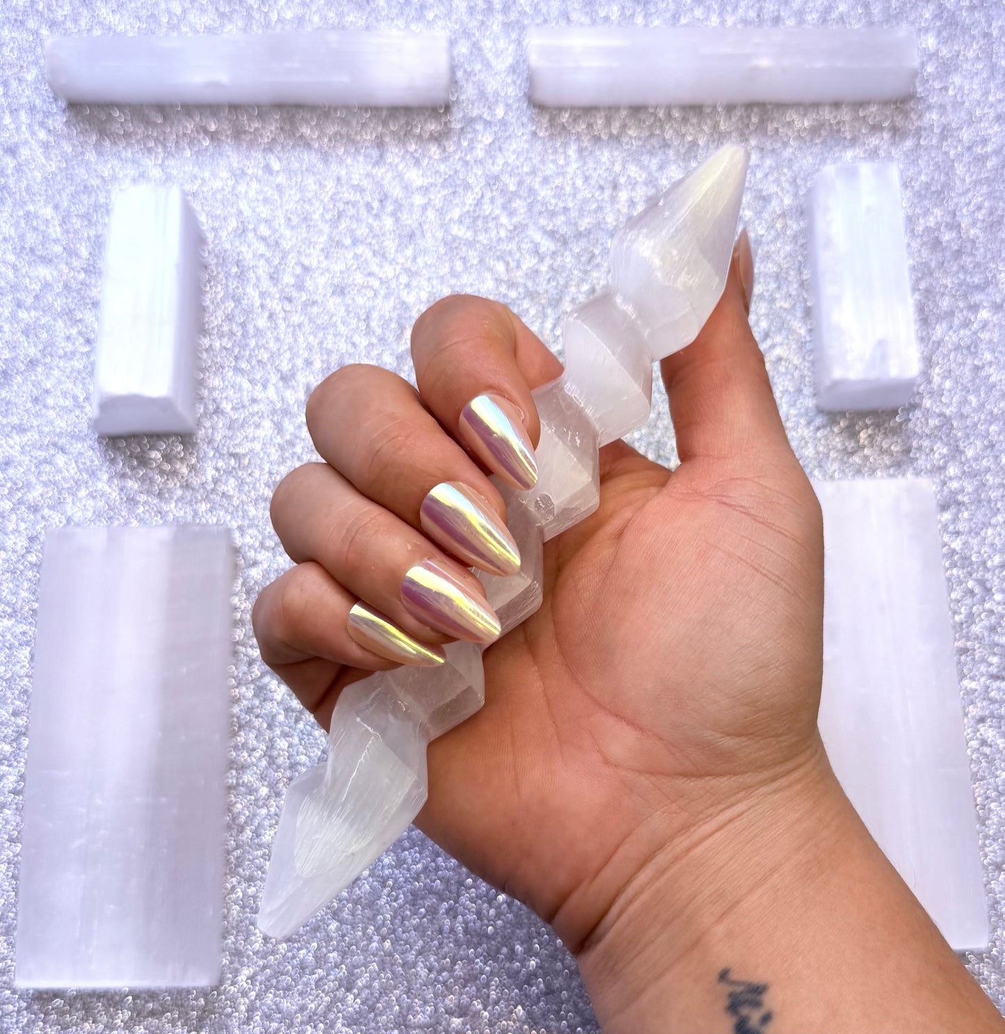 Selenite Polished Spiral Twist Wand Crystal Carving 88g