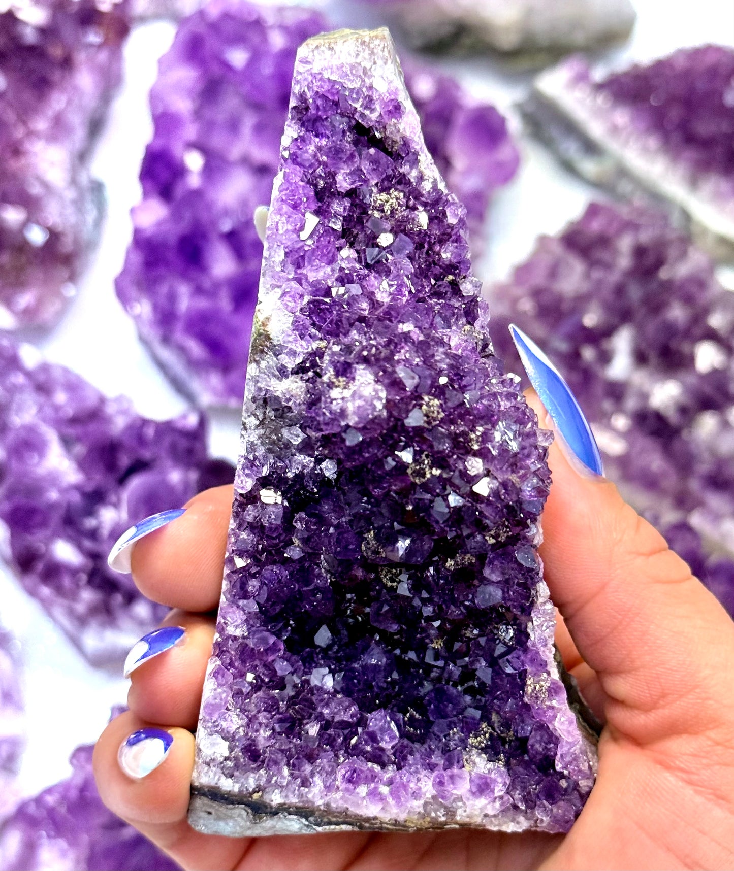 Amethyst Cluster with Pyrite inclusions ‘Amarni’ 259g