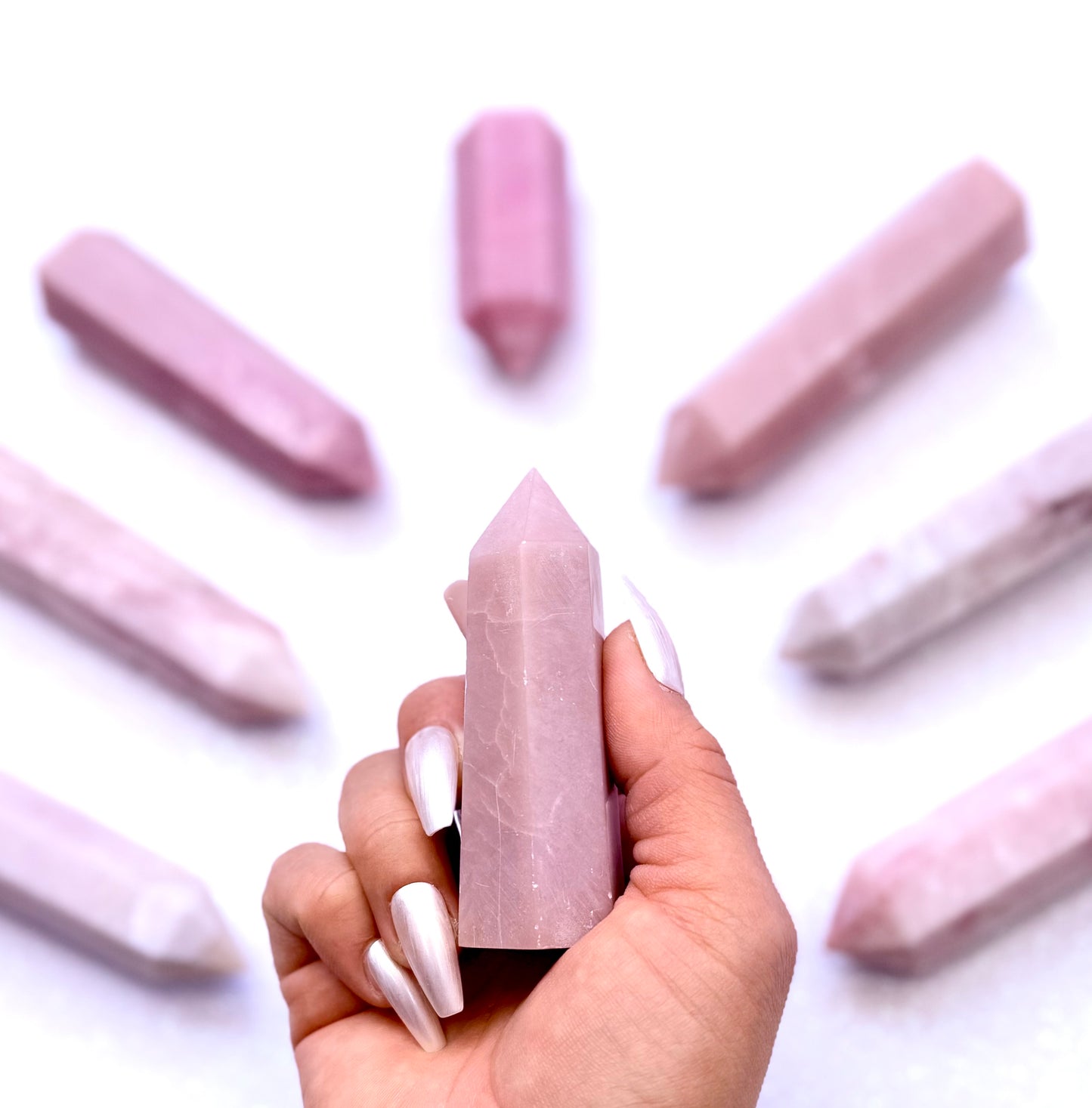 Pink Peruvian Opal Point Generator Tower 97g #8