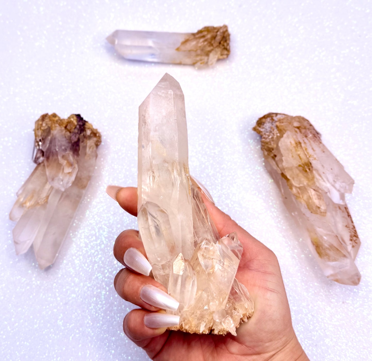 Himalayan Cathedral Clear Golden Quartz Cluster “Houston” 352g