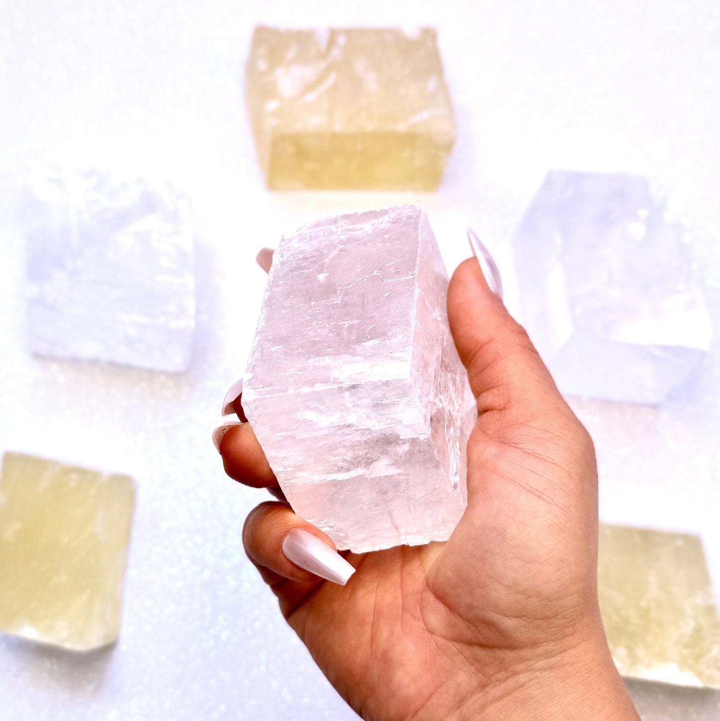 Clear Iceland Spar Optical Calcite Raw Crystal Slab #3 295g