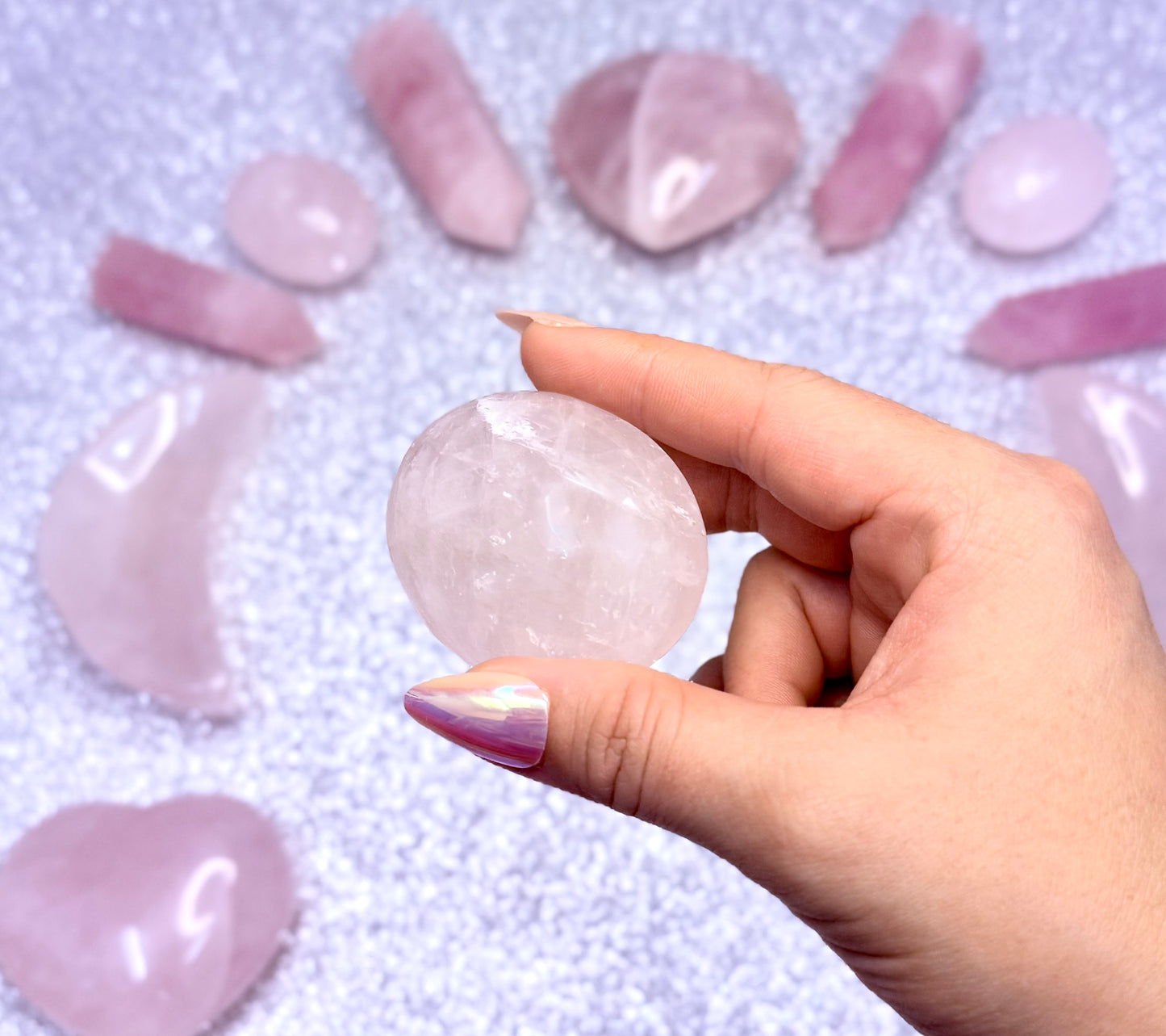Rose Quartz Palm Stone #10