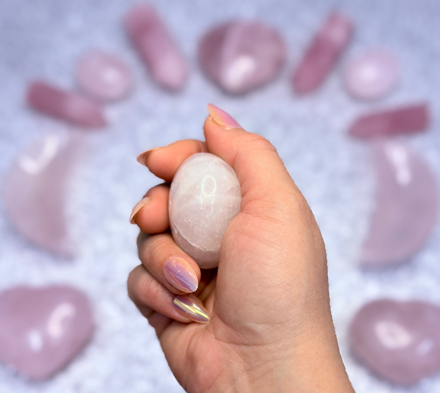 Rose Quartz Palm Stone #6