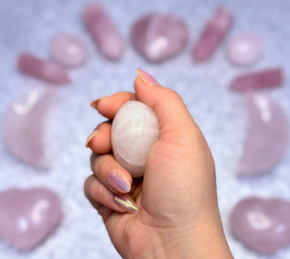 Rose Quartz Palm Stone #6