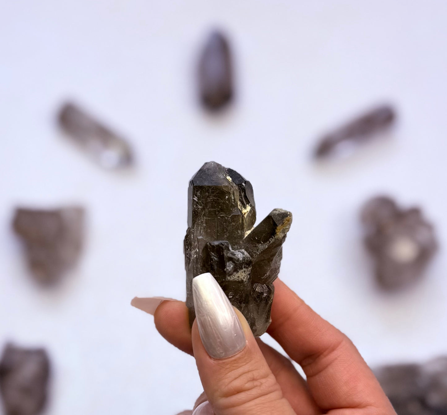 Smoky Quartz Raw Point Generator Tower 54g #1