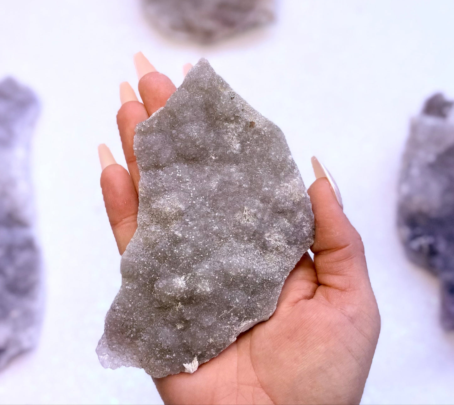 Amethyst Flower with Zeolite Cluster Slice Slab from Madagascar 'Astrid' 121g