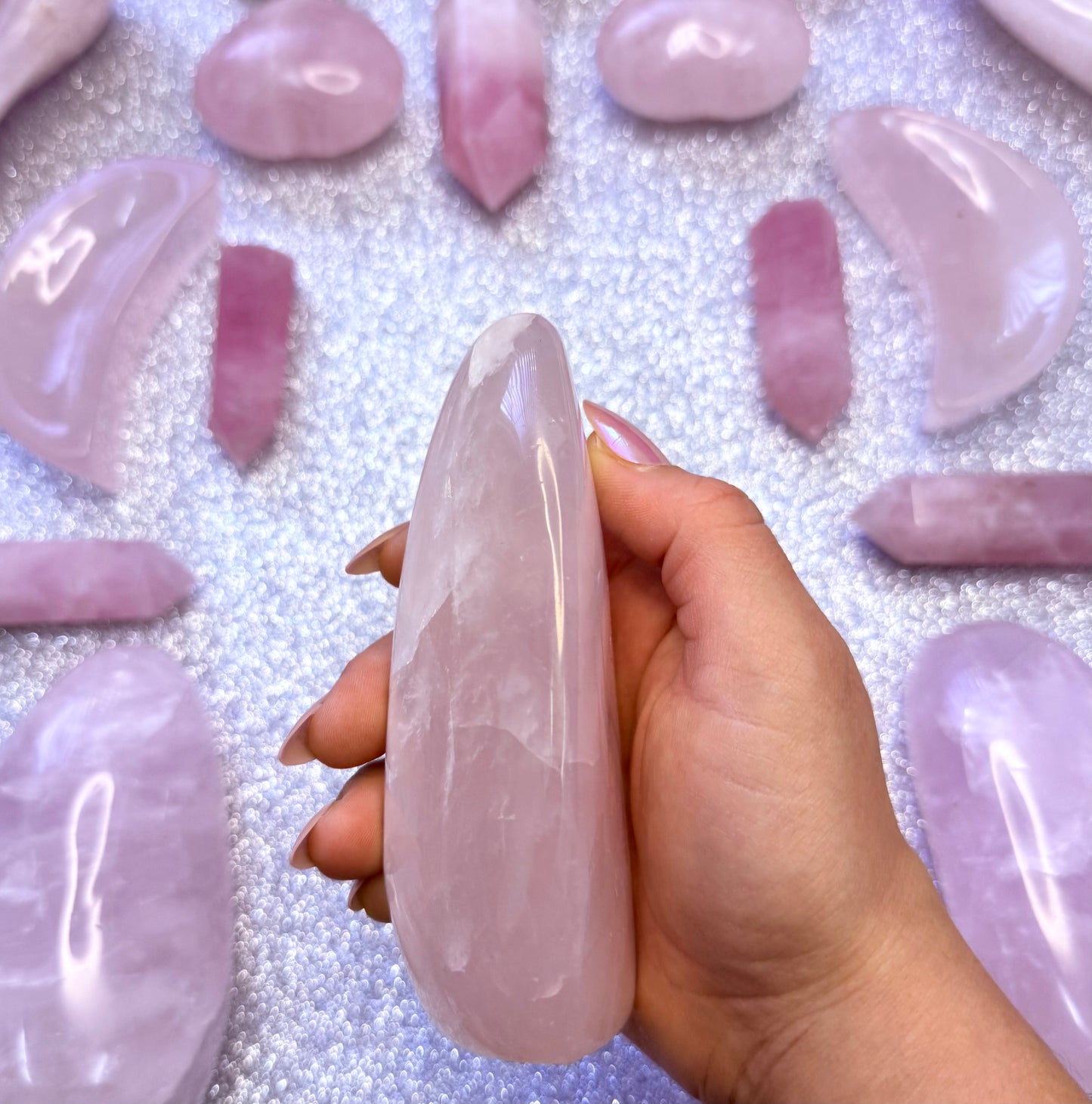 Rose Quartz Large Freeform Crystal Tower 475g