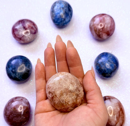 Fire Hematoid Quartz Palm Stone 87g #8