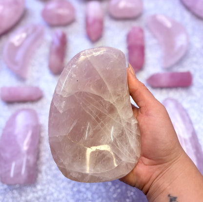 Rose Quartz Polished Crystal Bowl Large - 0.815kg